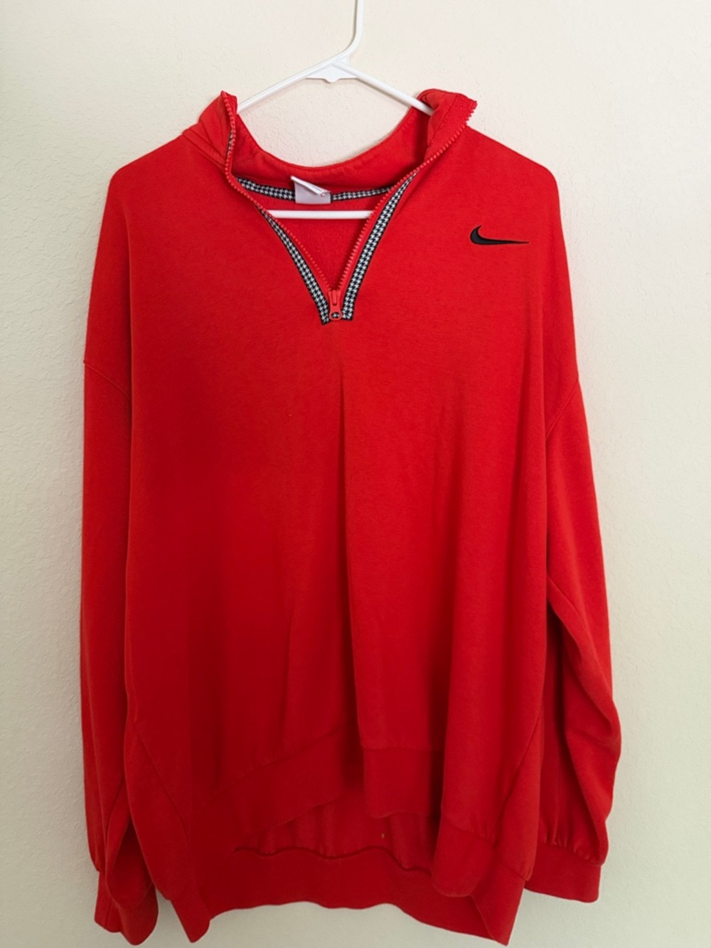 Nike Red Half-Zip Pullover with Black Swoosh